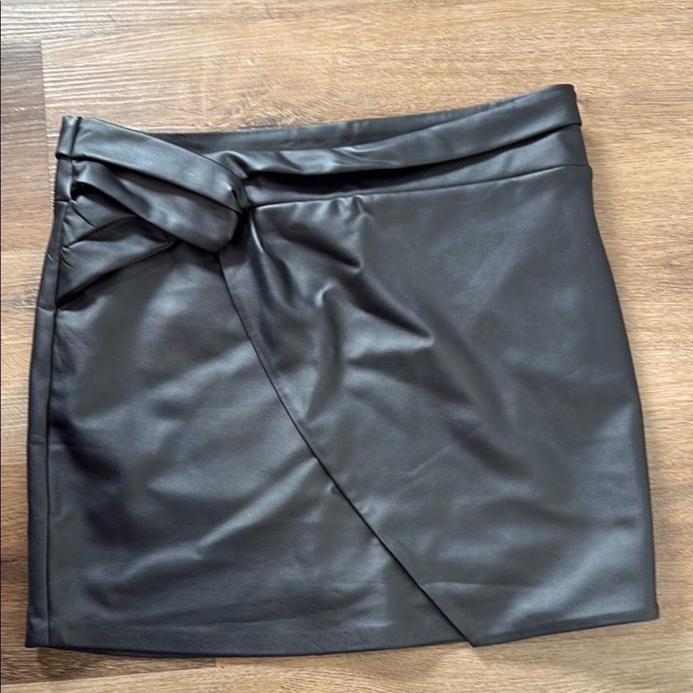 Gentle Fawn Black Faux Leather Skirt